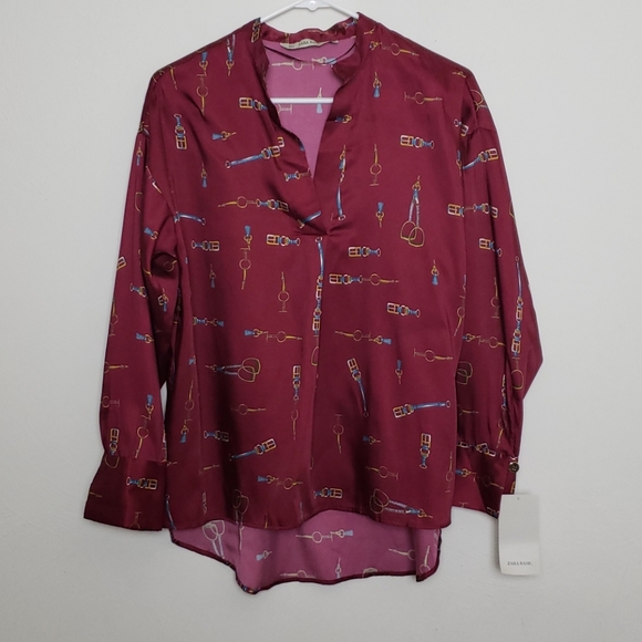 NWT Zara Women's Chain Print Top Size S - Picture 9 of 15